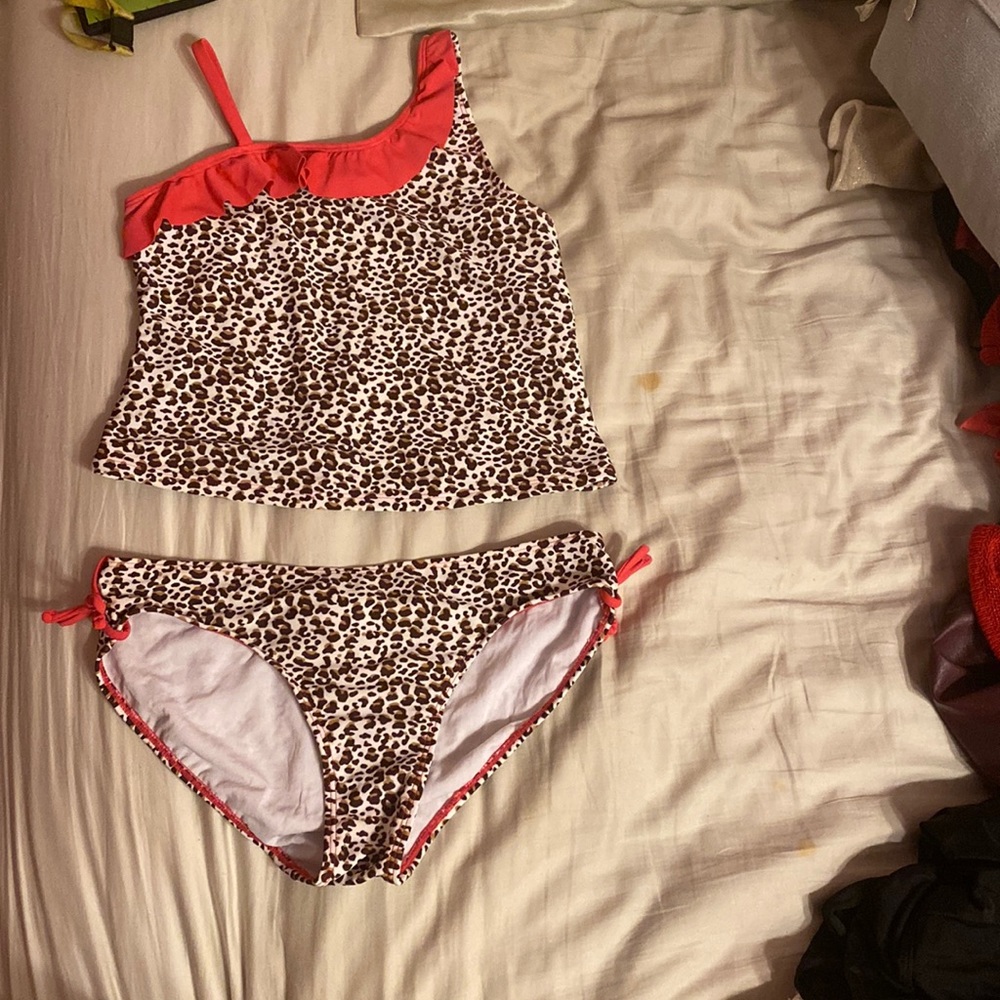 Cheetah Print Girls Swin Top and Bottom